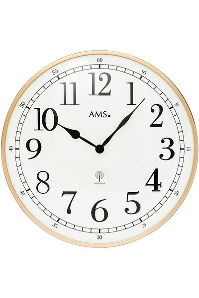 AMS Wall Clock 5607, Quartz, White, Analogue, Modern