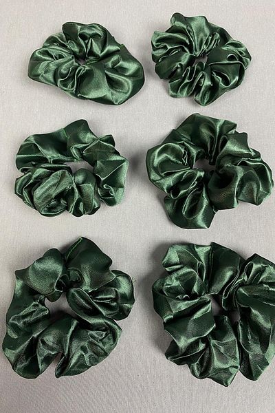 Hayalperest boncuk Set de 6 scrunchies din cauciuc de păr din satin