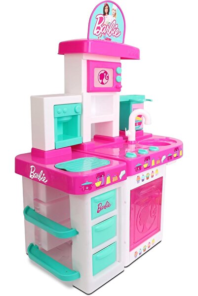 Barbie Large Kitchen Set for Toddlers with Light, Sound & 40-Piece Accessories (5165)