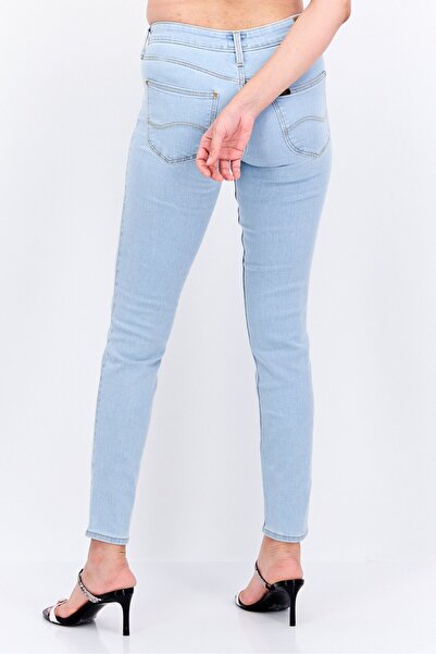 Lee Women Regular Fit Plain Stretchable Straight Leg Denim, Blue