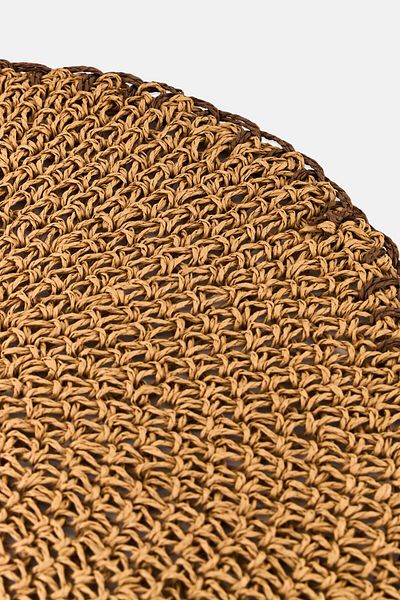 Muy Mucho Individual Kitchen Live Embroidery Placemat 38 Cm, Tan