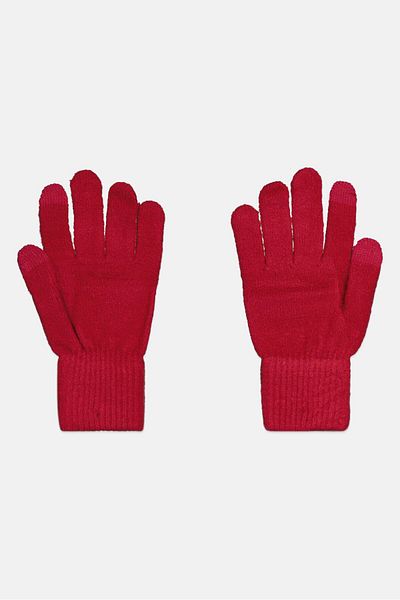 Nicole Miller Women Embellished Knitted Gloves, Pink