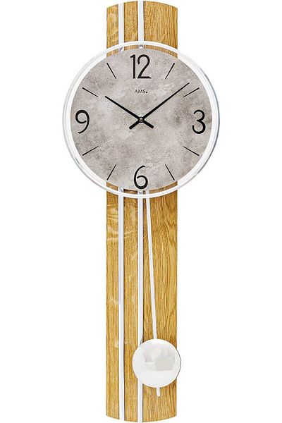 AMS Wall Clock 7466, Quartz, Grey, Analogue, Modern