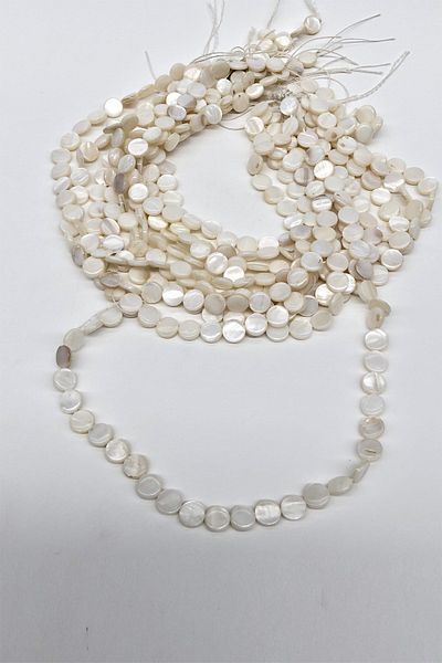 Hayalperest boncuk Cream Pearl Flat 10 Mm
