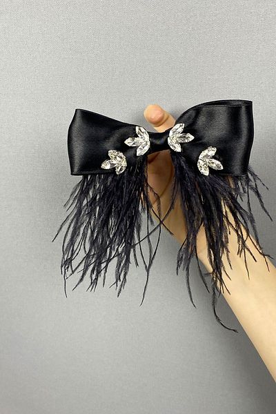 Hayalperest boncuk Accesoriu pentru clema de păr cu pene de piatră strălucitoare