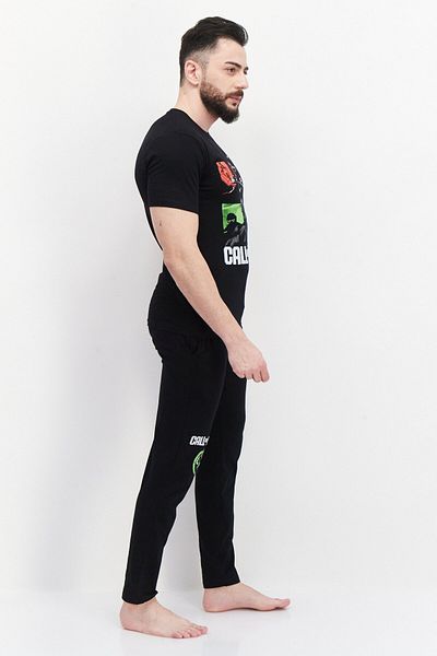 Call Of Duty Men 2 Pcs Printed Pajama Set, Black/green Combo