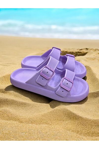 SHOUGO Femei Plajă Piscina Mare Zilnic acasă-baie-talpă anti-alunecare Papuci cu cataramă dublă