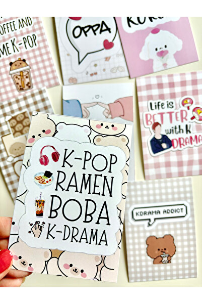 Pankart Evi Set de 8 carduri de clipboard coreean - Decorat cu model Kpop Kdrama
