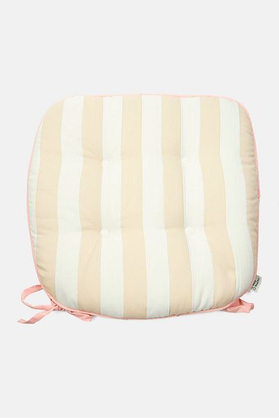 Muy Mucho Stripped Seat Cushion 44 X 44 Cm, White