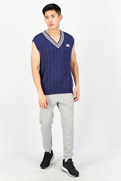 Fila Men Sportswear Fit Knitted Outdoor Sweater Vest, Blue