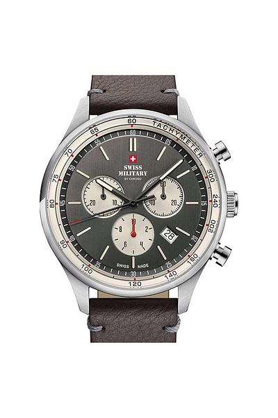 Swiss Military Mens Watch By Chrono Sm34081.12, Quartz, 42mm, 10atm