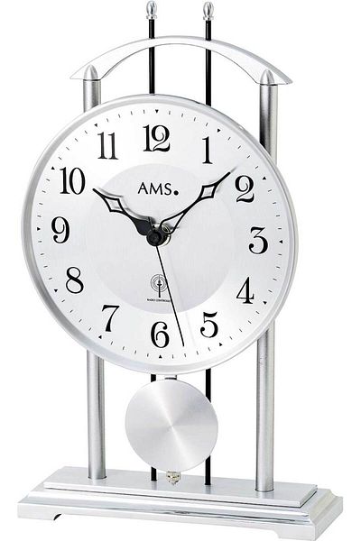 AMS Table Clock ams 5192, Quartz, White, Analogue, Modern