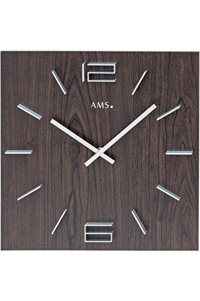 AMS Wall Clock AMS 9593, Quartz, Brown, Analogue, Modern
