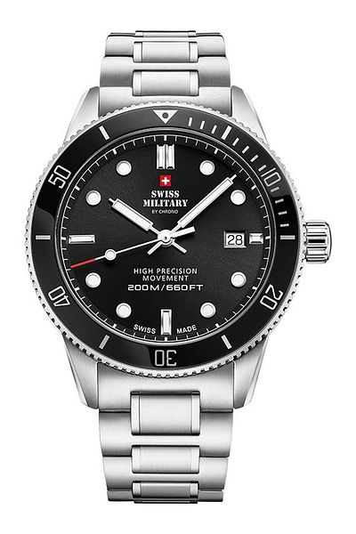 Swiss Military Mens Watch Sm34088.01, Quartz, 42mm, 20atm