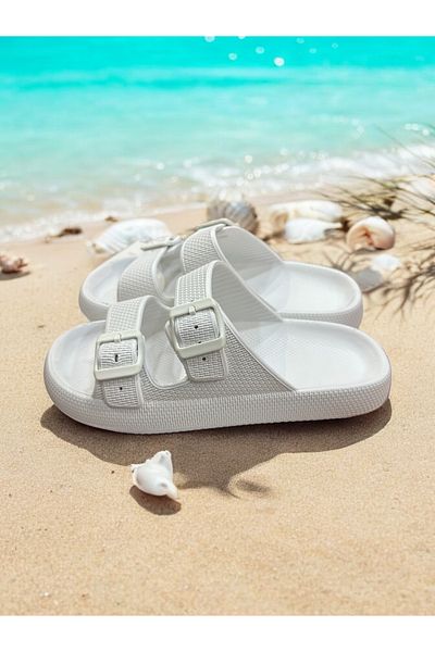 SHOUGO Γυναικεία Παραλία Πισίνα Sea Daily Σπίτι-Μπάνιο-Αντιολισθητική Σόλα Παντόφλες με διπλή πόρπη