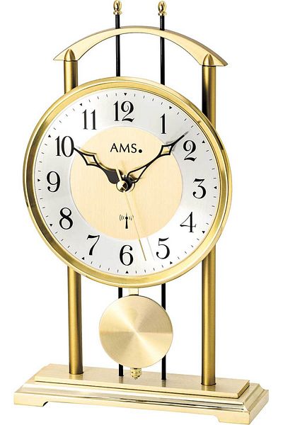 AMS Table Clock ams 5193, Quartz, White, Analogue, Modern
