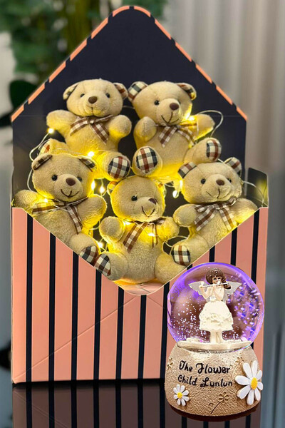 zozoya Sevgililer Günü Hediyesi Led Işıklı Yumoş Peluş Ayıcık Buketi & Peri K...