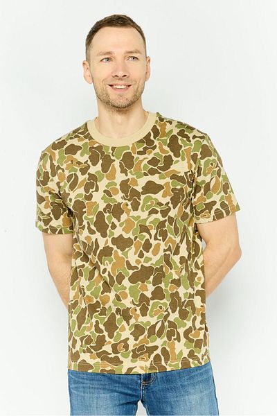 GAP Men Crew Neck Short Sleeve Animal Print T-shirt, Olive