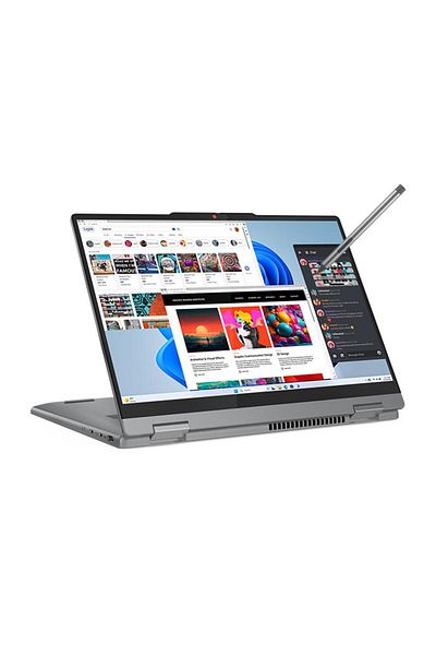 LENOVO كمبيوتر محمول Lenovo IdeaPad 5 2 في 1 بشاشة 14 بوصة FHD WUXGA (1920x1080) IPS، ومعالج Core i5-13420H وذاكرة وصول عشوائي سعتها 8 جيجابايت وذاكرة تخزين 512 جيجابايت ونظام تشغيل DOS