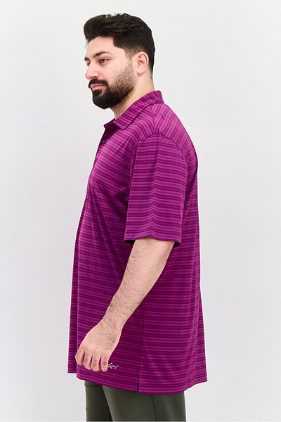 Greg Norman Men Sportswear Fit Short Sleeves Training Polo Shirt, Purple