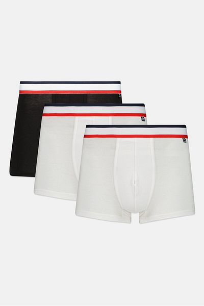 RBX Men 3 Pack Solid Boxer Briefs, White/black