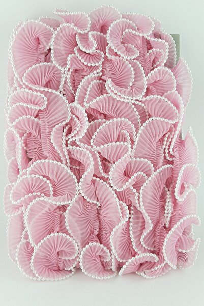 Bontex Volan cu pliuri roz perlat