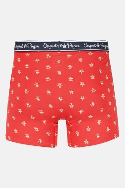 Original Penguin Men 3 Pieces Allover Print Boxer Briefs, Grey Combo