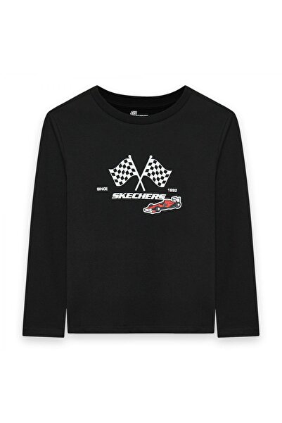 SKECHERS Sk242065 B Μαύρο μπλουζάκι με μακριά μανίκια για αγόρι