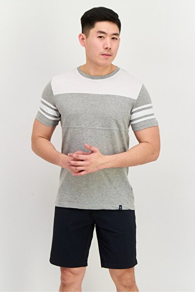 Company Eighty One Men Round Neck Short Sleeves Heather T-Shirt, Grey