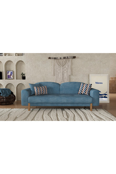 Modalife Bohem Plus Kanepe, Üçlü Koltuk, Salon Oturma Odası Üçlü Kanepe, Yataklı, İskandinav