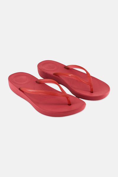 Fitflop Women Iqushion Transparent Slip On Slippers, Red