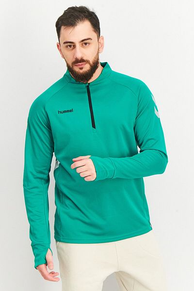 hummel Men Sportswear Fit Long Sleeve Training Sweatshirts, Green