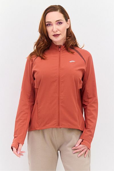 Brooks Women Sportswear Fit Long Sleeve Training Jacket, Copper Red