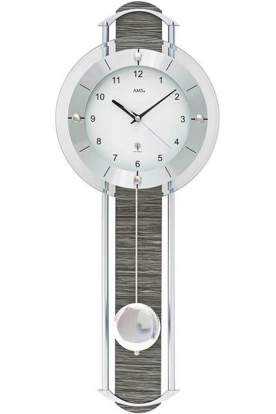 AMS Wall Clock 5304, Quartz, White, Analogue, Modern