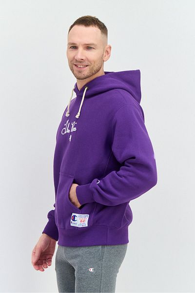Champion Men Sportswear Fit Long Sleeves Hooded Running Sweatshirt, Purple