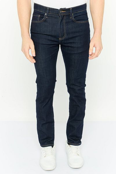 GAP Men Skinny Fit Solid Stretchable Denim Jeans, Navy Blue