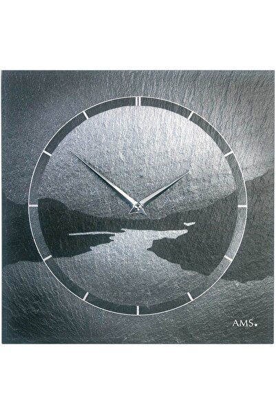 AMS Wall Clock 9512, Quartz, Grey, Analogue, Modern