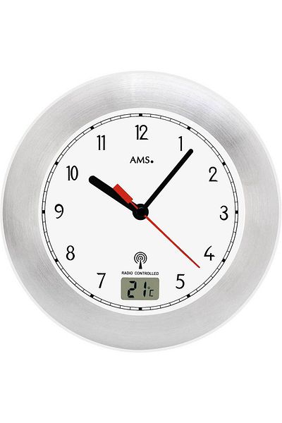 AMS Ceas de perete 5920, cuarț, alb, analogic, modern