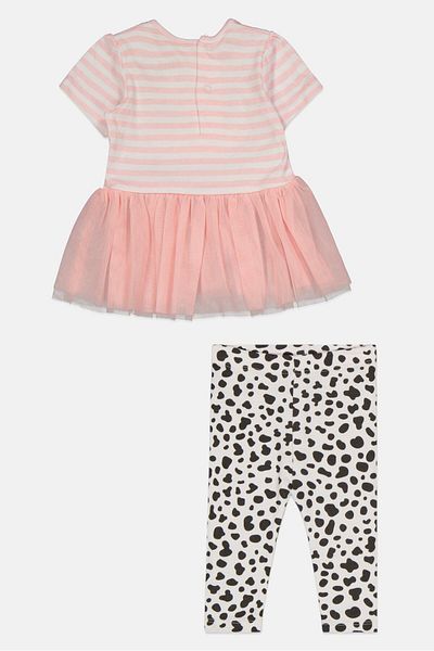 Lily & Jack Toddlers Girl 2 Pieces Textured Dress And Bottom Set, Pink