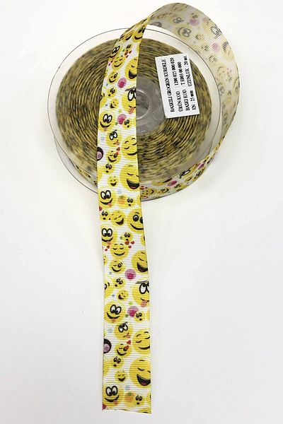 Ulutaş Panglică grosgrain cu model emoji