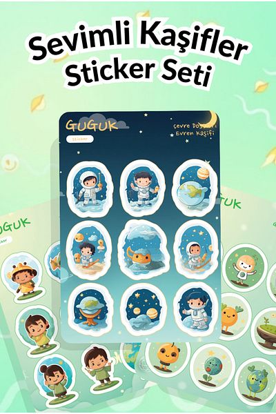 GUGUK Cute Explorers Sticker Leaves Set