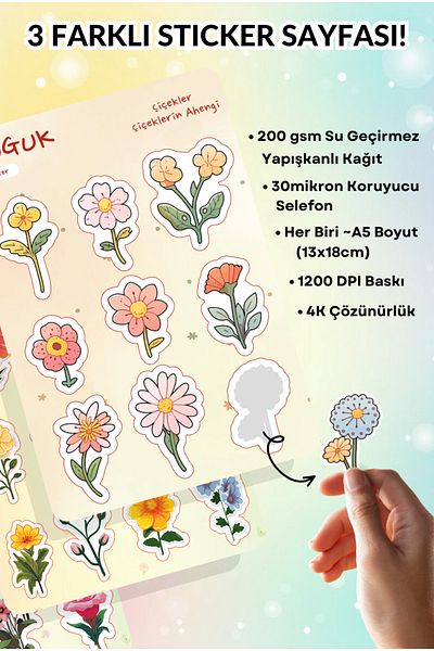 GUGUK Flower Feast Sticker Leaves Set
