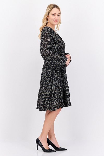 Scotch & Soda Women Allover Print Mini Dress, Black Combo