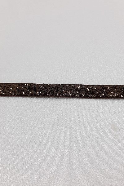Hayalperest boncuk Σκούρο καφέ Glitter Velvet Κορδέλα 1 εκ