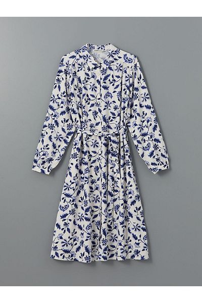 LC Waikiki Γυναικείο πουκάμισο LCW Grace Navy Blue Floral