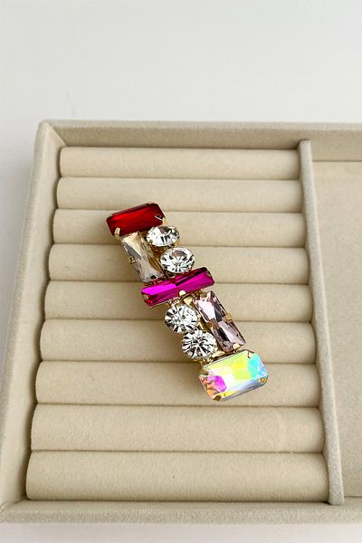 Modex Automatic Hair Clip - Baguette Stone Detailed