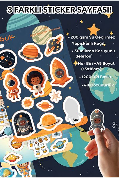 GUGUK Astronaut Stories Stickers Set