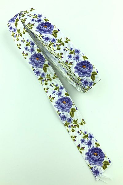 Hayalperest boncuk Large Floral Printed Gorgren Ribbon