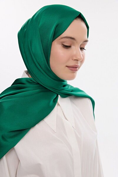 cs camellia scarf Şal Idol Satin Janjan - Verde Smarald