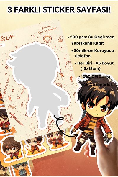 GUGUK Anime Warriors - Leaf Pattern Stickers